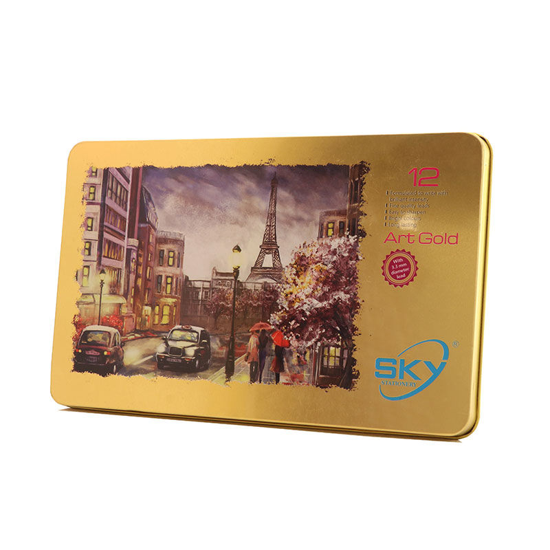 مداد رنگي 12 رنگ فلزي تخت 303 شکرستان مداد رنگي 12 رنگ فلزي تخت 303 شکرستان